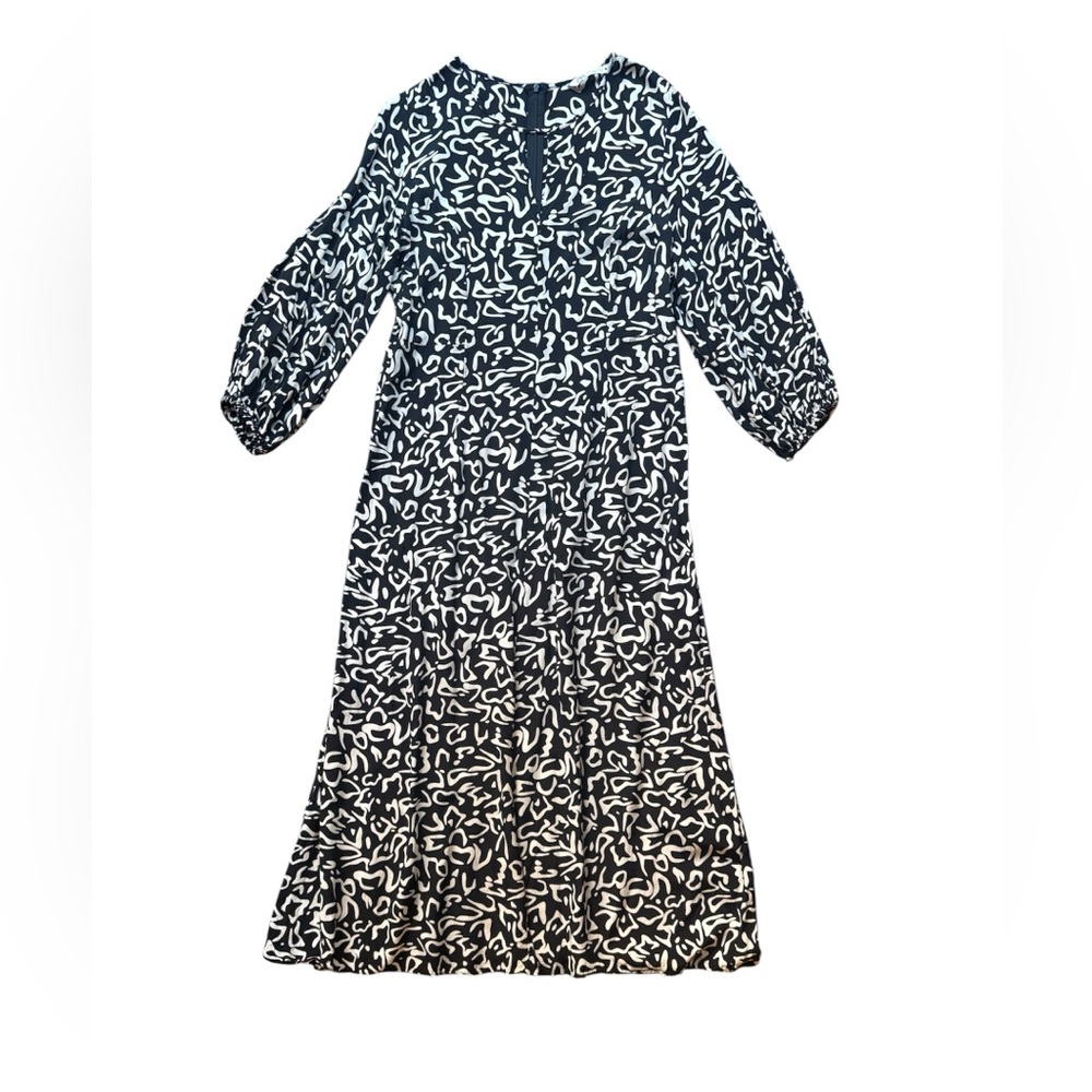 Zara Black and White Women's Flared Midi
Dress